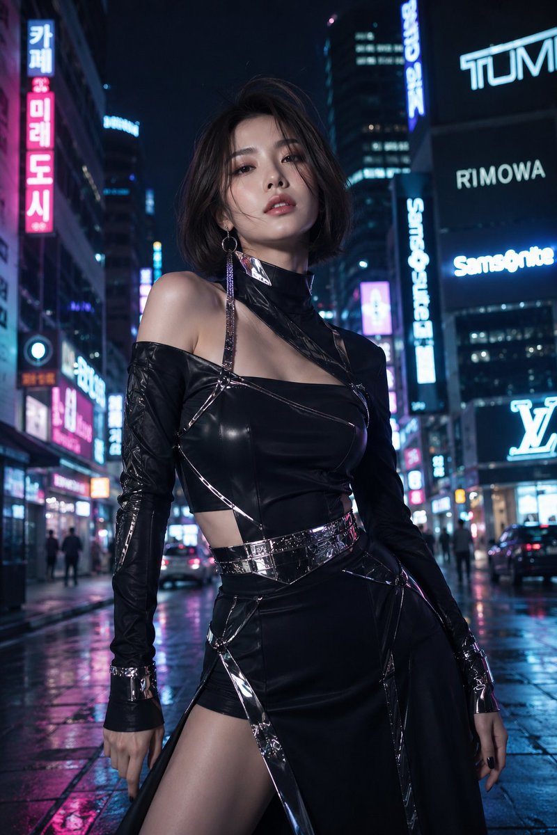 Product Marketing - Futuristic Fashion in Neon Seoul — output 1