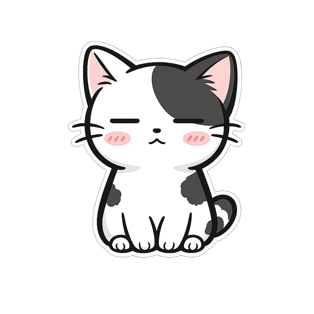 Profile / Avatar - Kawaii Closed-Eye Cat Sticker — output 1