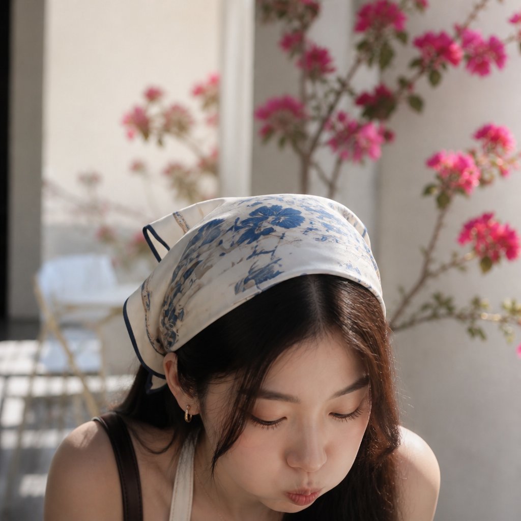 Profile / Avatar - Serene Portrait with Silk Headscarf — output 1