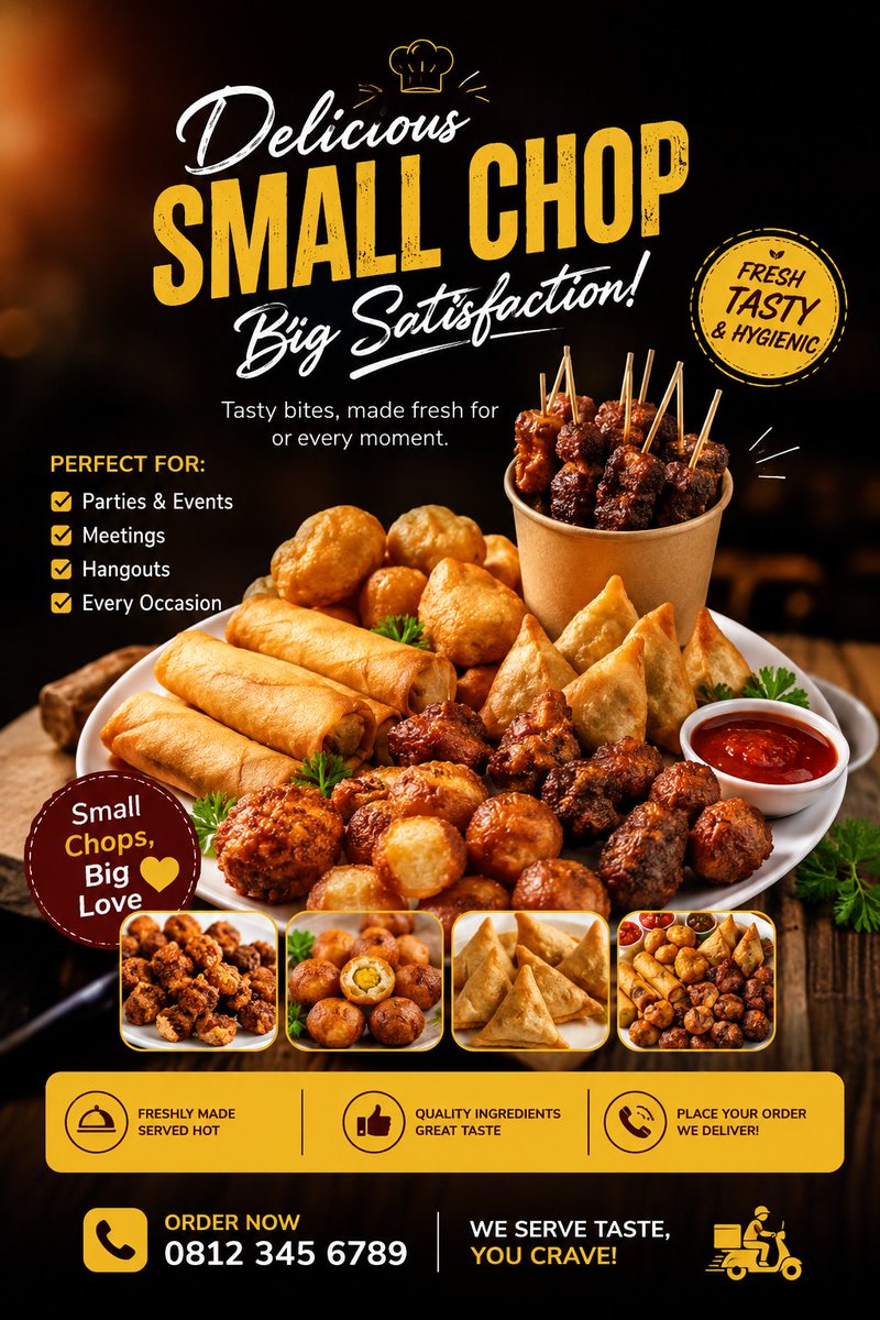 Product Marketing - Premium Small Chops Food Poster — output 1