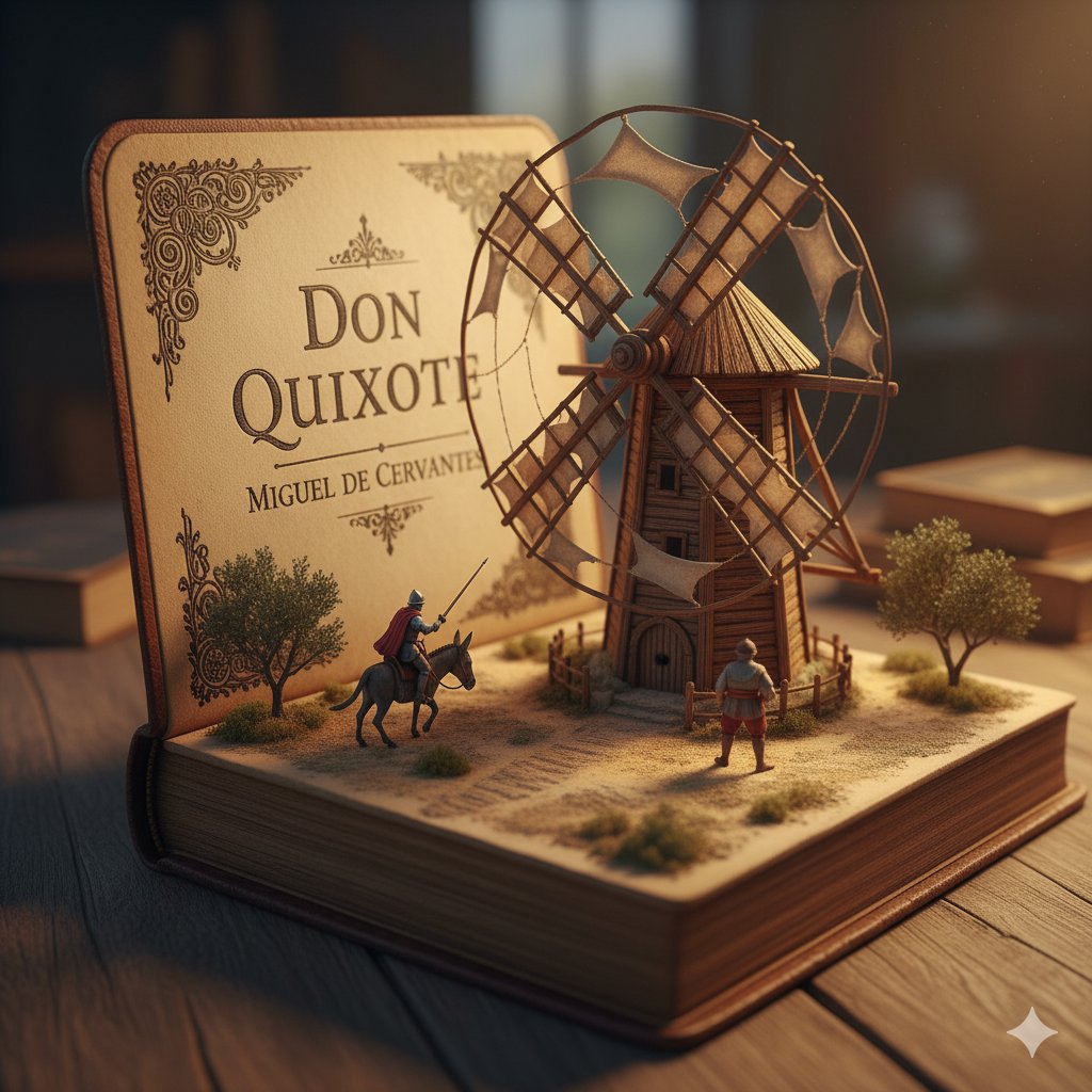Infographic / Edu Visual - Surreal Diorama and Don Quixote Miniature Prompts — output 1