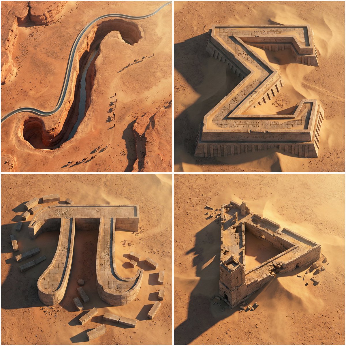 Infographic / Edu Visual - Monumental Mathematical Symbols as Terrain Typography — output 1
