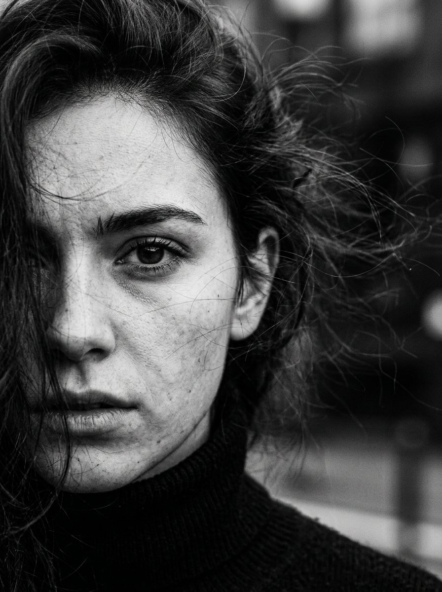 Profile / Avatar - High Contrast Cinematic Face Portrait — output 1