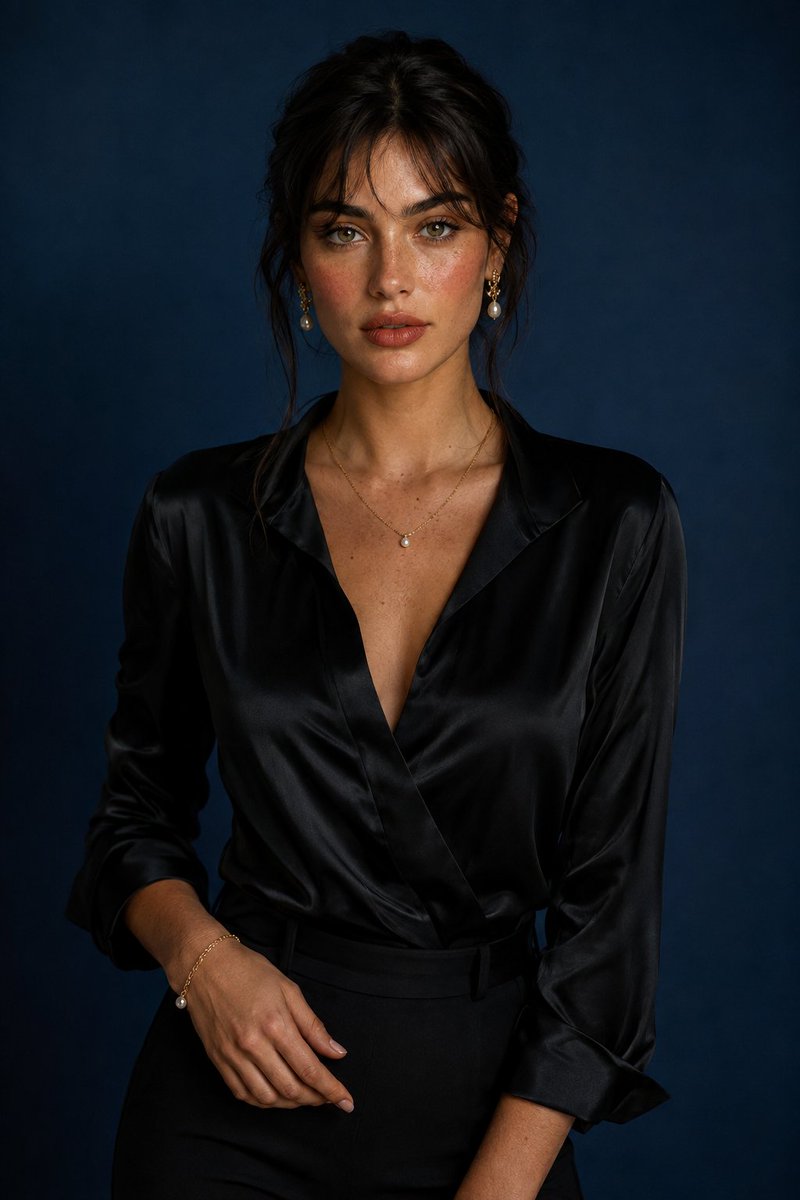 Product Marketing - Luxury Studio Portrait with Blue Backdrop — output 1
