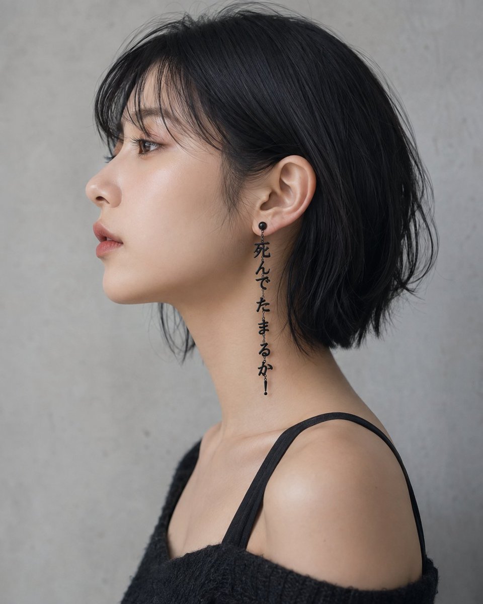 Profile / Avatar - Side Profile Japanese Woman with Earring — output 1