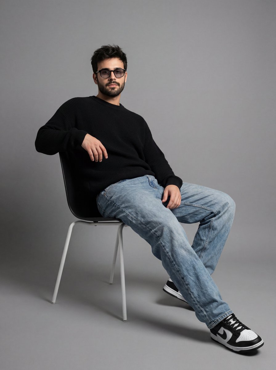 E-commerce Main Image - Minimalist Studio Portrait of a Young Man — output 1