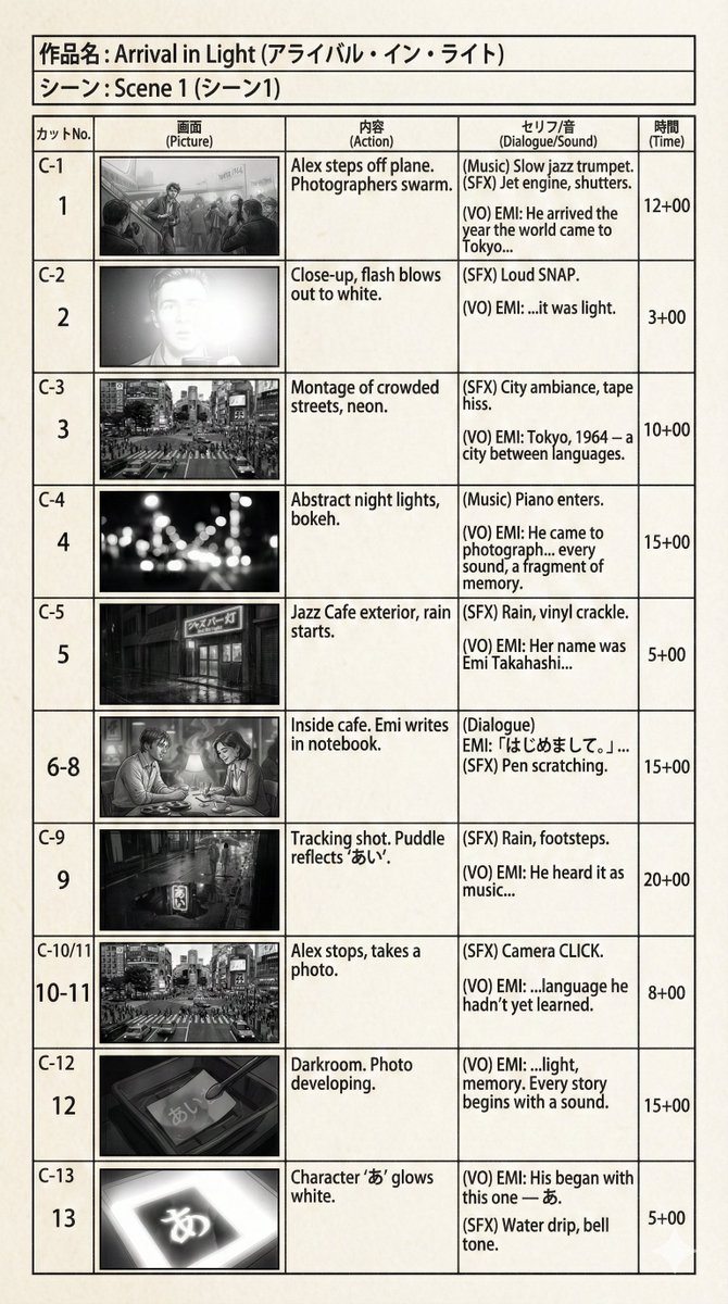 Comic / Storyboard - E-Konte (Japanese Storyboard) Generation — output 1