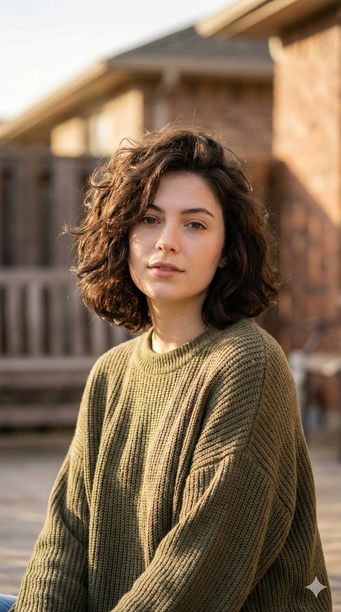 Golden Hour Portrait with Chunky Knit Sweater — output 1