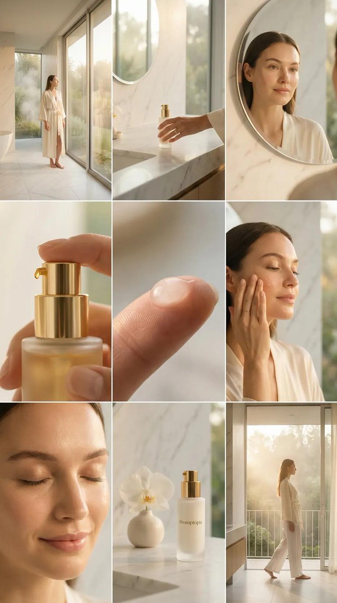 E-commerce Main Image - Skincare Editorial Photography Collage Prompt — output 1