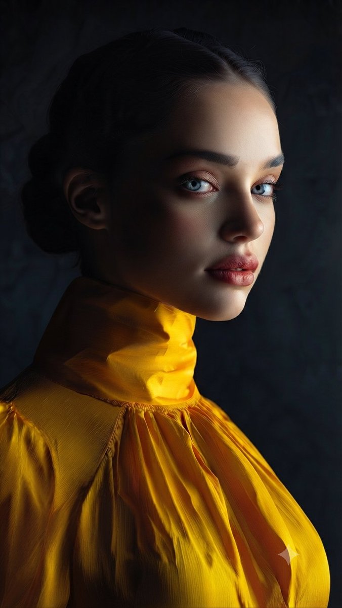 Profile / Avatar - Yellow Silk Studio Portrait — output 1