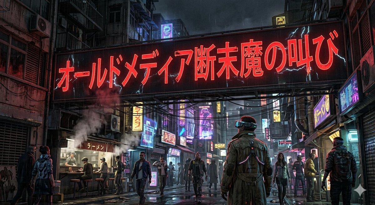 Social Media Post - Cyberpunk Old Media Death Cries — output 1