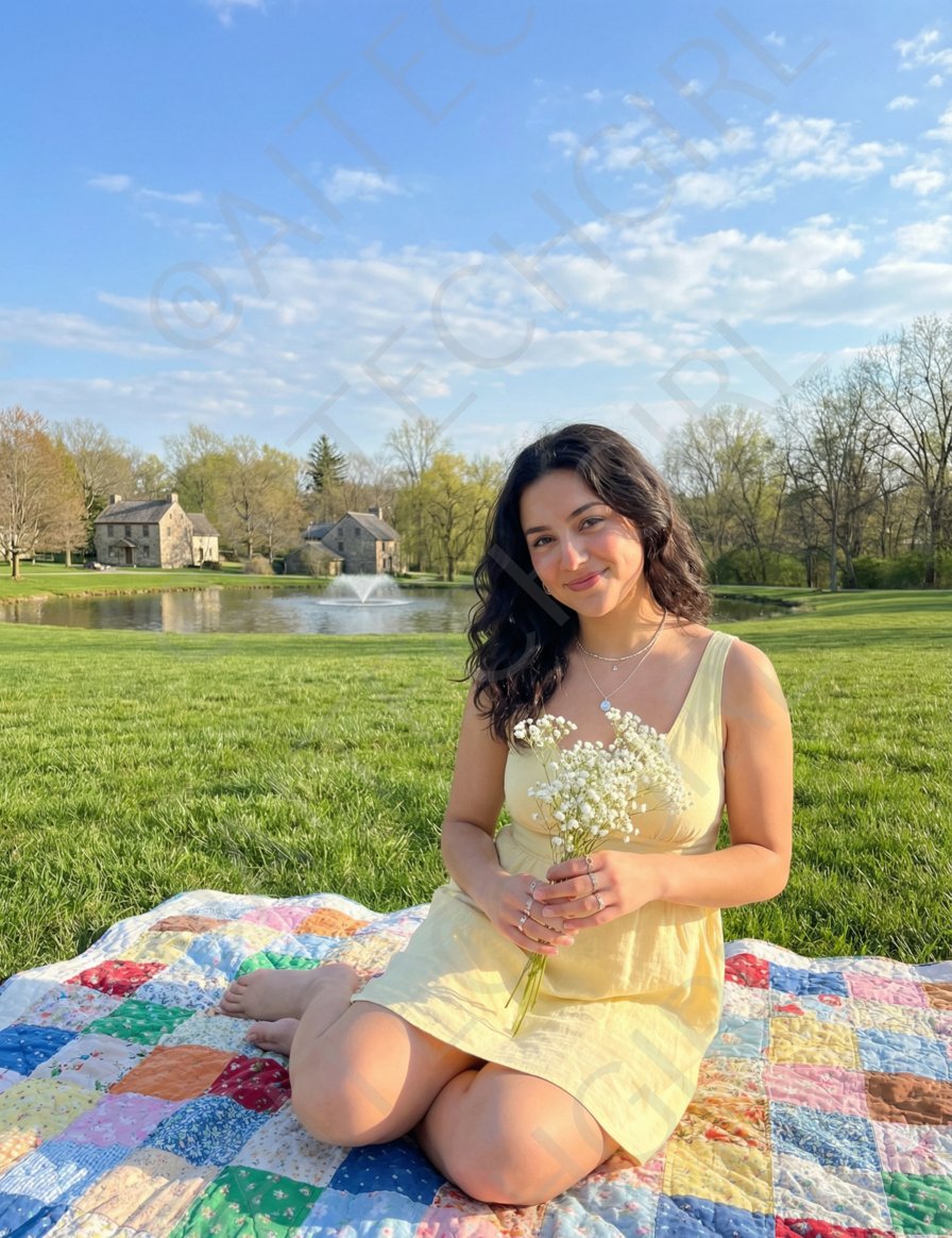 Nano Banana Pro Image Prompt for a Young Woman on a Picnic — output 1