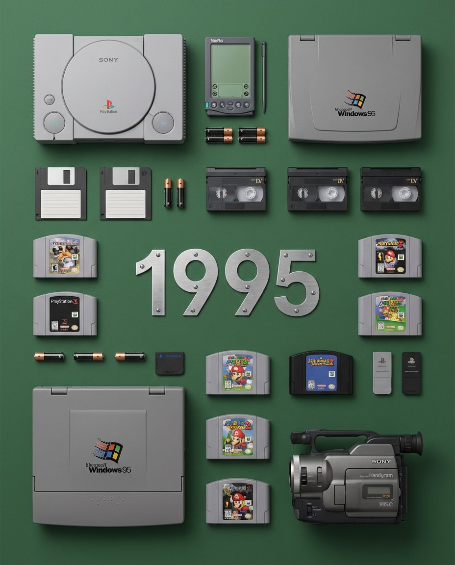 Product Marketing - Knolling Flat Lay Photography Prompt (Specific Year) — output 1