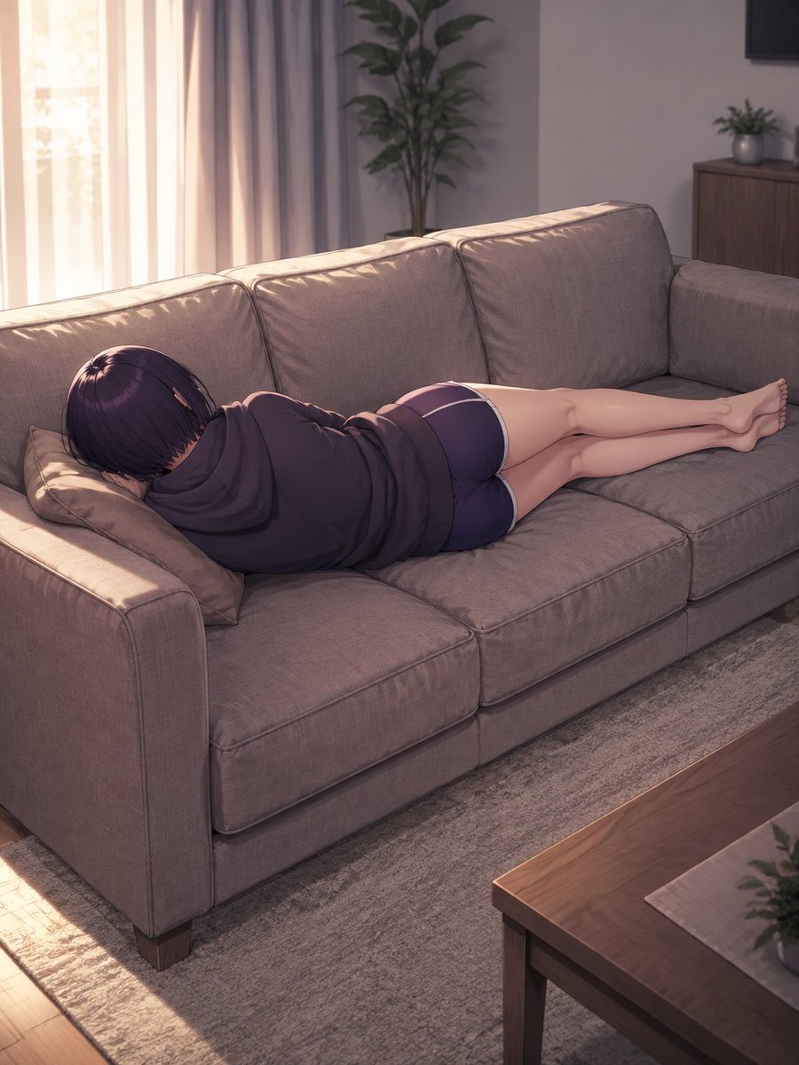 Comic / Storyboard - Person Lying Parallel on Sofa — output 1
