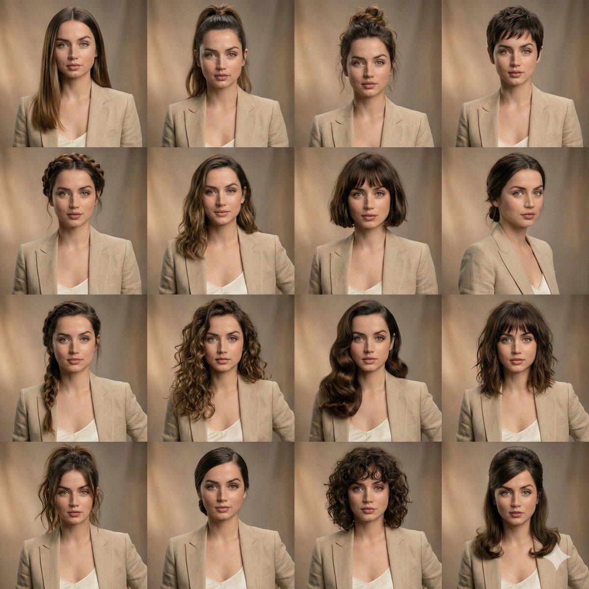 Editorial Beauty Collage for Hairstyle Variations — output 1