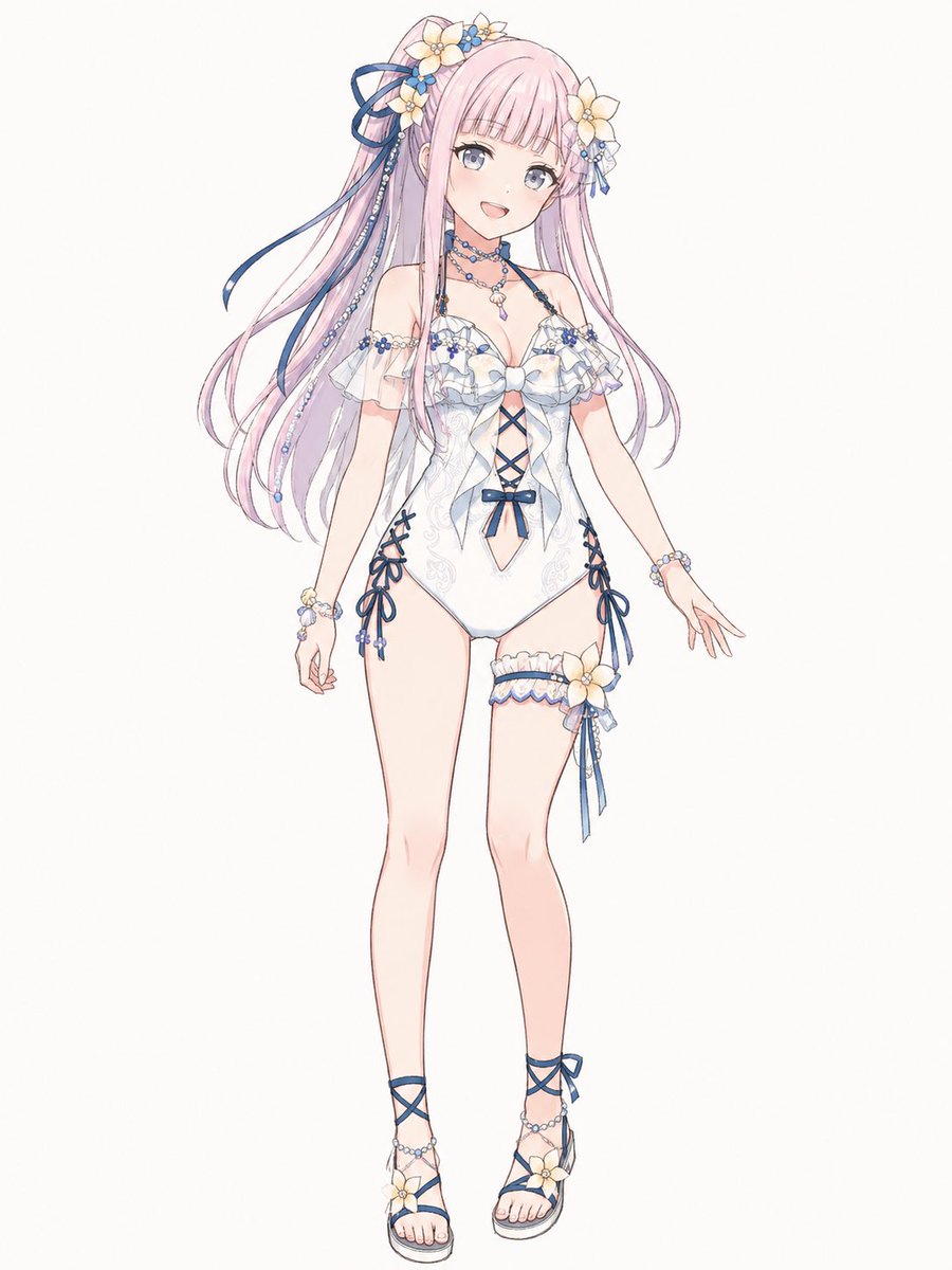 Game Asset - Pastel Anime Swimsuit Character — output 1