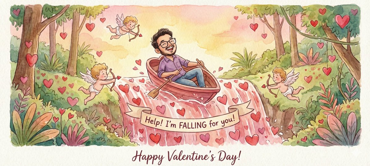 Image Transformation into Watercolor Valentine's Day Card — output 1