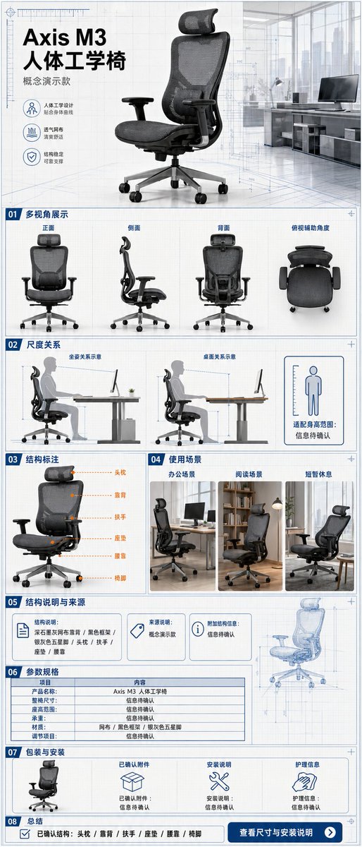 E-commerce Main Image - Ergonomic Office Chair E-commerce Mobile Detail Page — output 1
