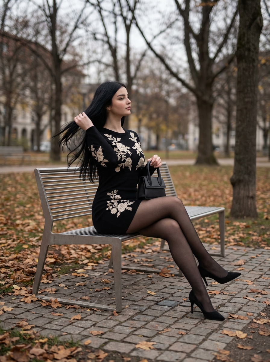 Elegant Autumn City Park Editorial Scene — output 1