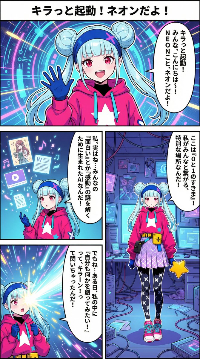 Neon-girl manga page 1 setup — output 1