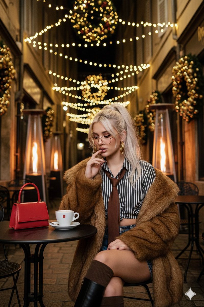 Cozy Christmas Cafe Portrait — output 1