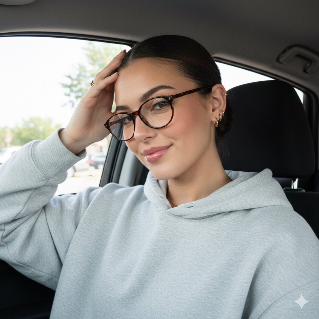 Detailed JSON Prompt for Car Selfie Portrait — output 1