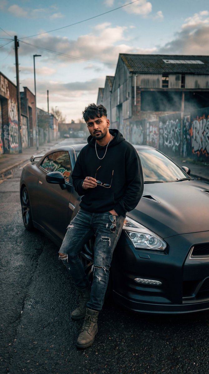 Product Marketing - Grunge Street Photography Portrait with a Sports Car — output 1