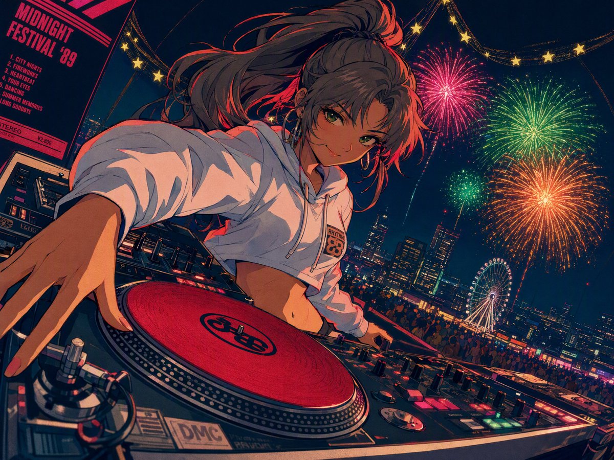 Comic / Storyboard - 90s Retro Anime DJ Girl — output 1