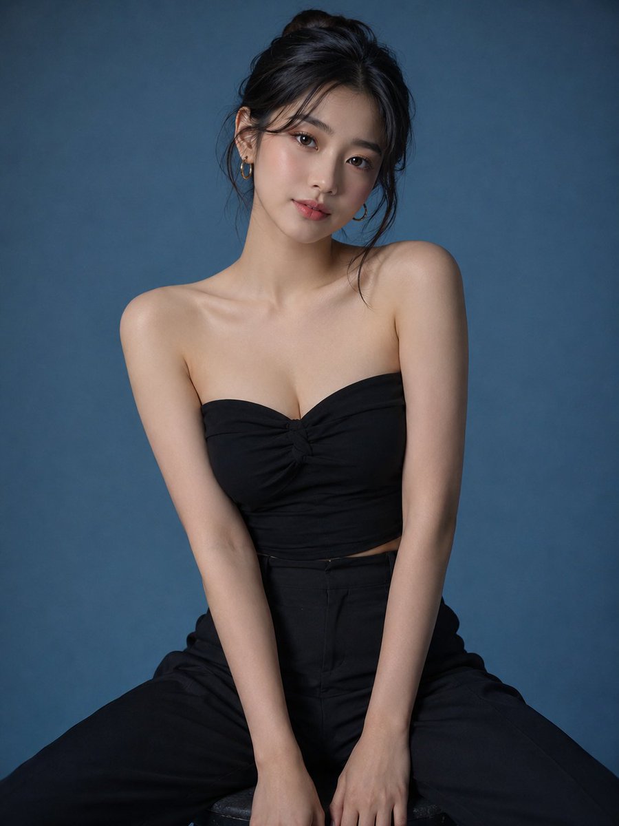 Social Media Post - Korean Fashion Editorial Studio Portrait — output 1