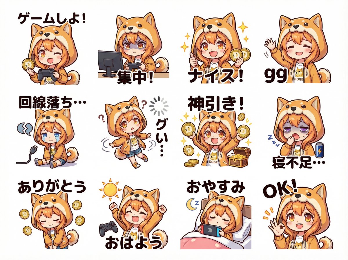 Cute Shima-enaga LINE sticker set — output 1