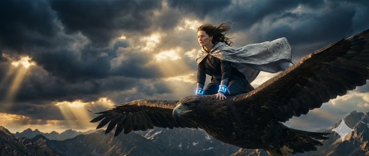 YouTube Thumbnail - Dune-Inspired Epic Scene with Woman Riding a Giant Rooster — output 1