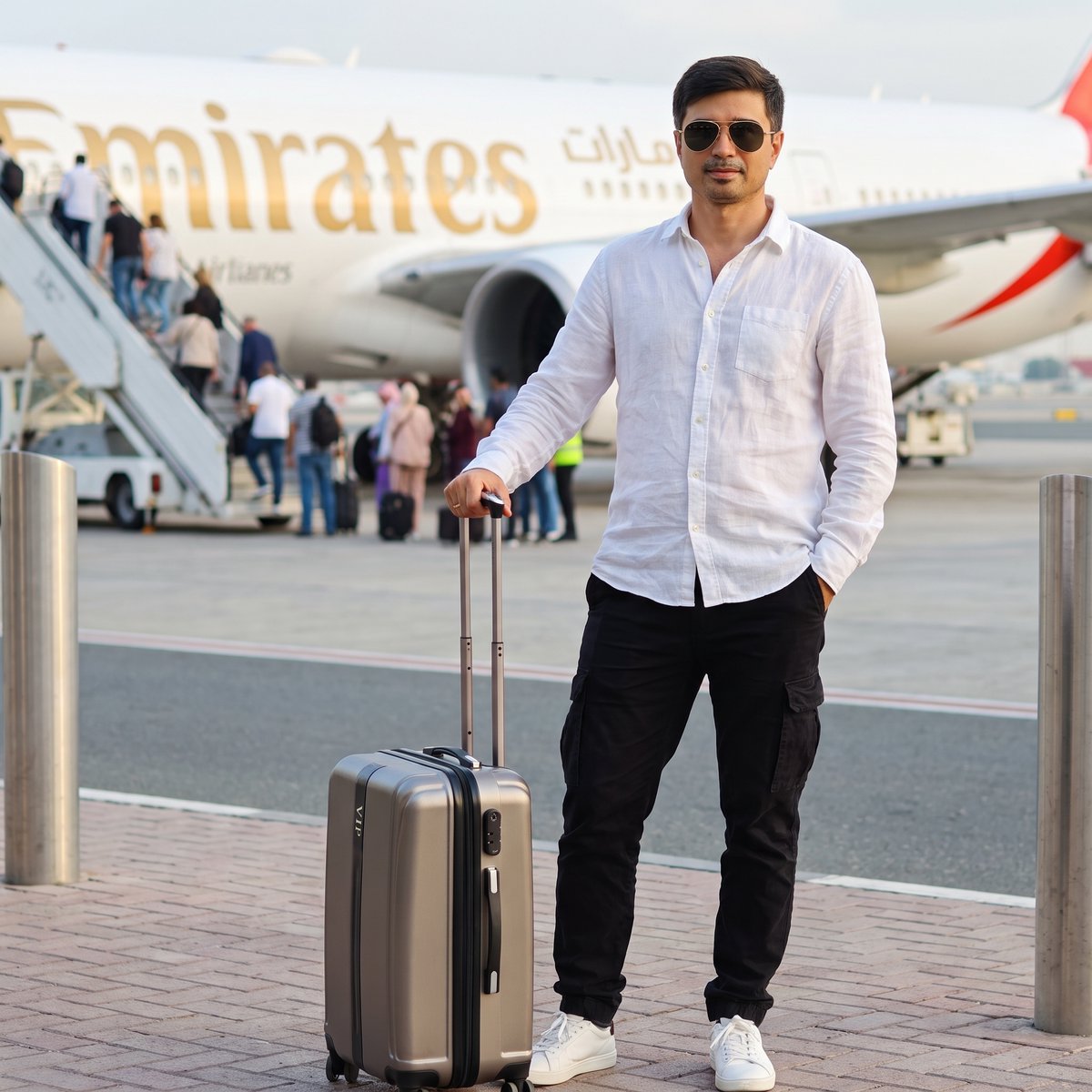 Profile / Avatar - Stylish Airport Travel Portrait — output 1