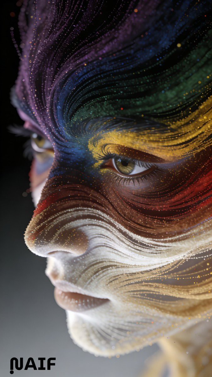Abstract Fibonacci Particle Facial Features CGI Prompt — output 1
