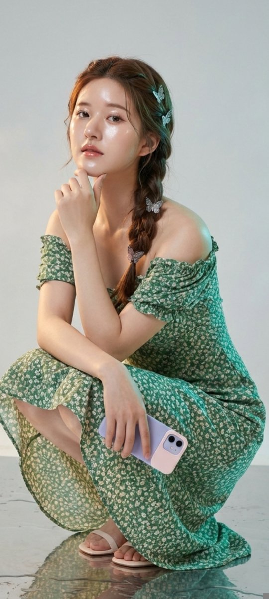 Social Media Post - Photorealistic Portrait of Zhao Lusi (Rosy Zhao) with Cottagecore Vibe — output 1