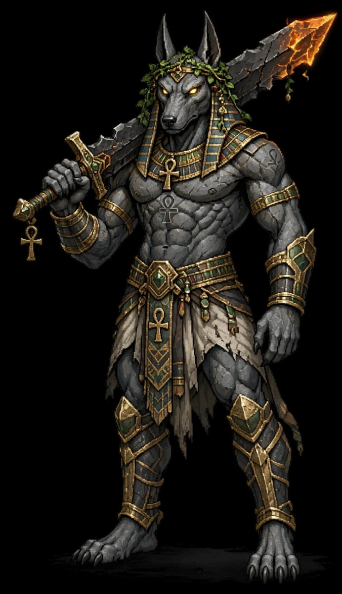 Profile / Avatar - Anubis Dark Fantasy Pixel Warrior — output 1