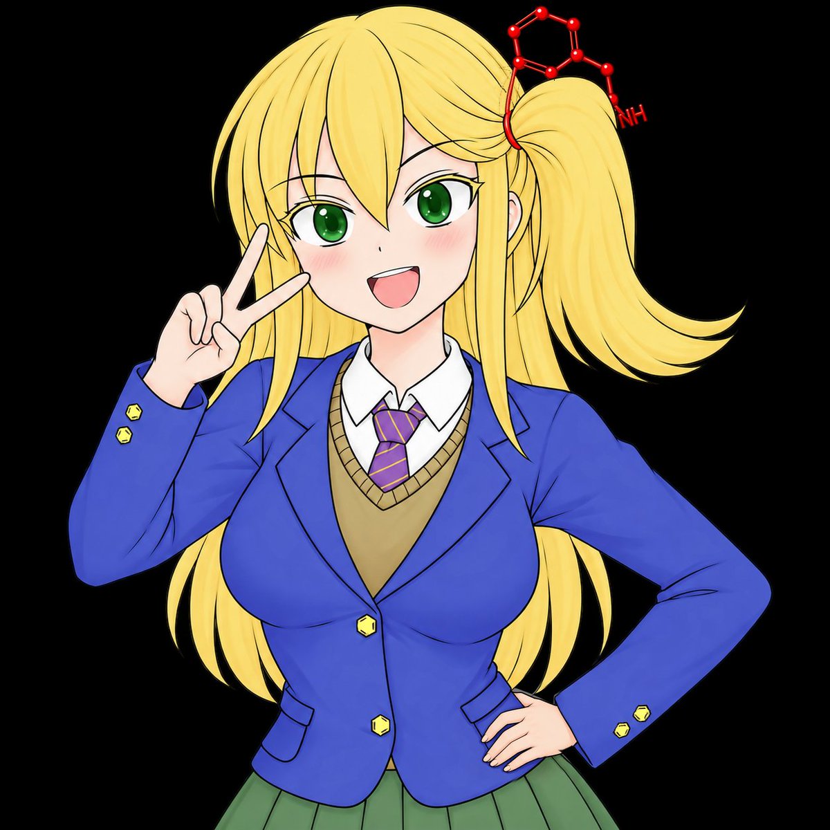 Profile / Avatar - Anime Schoolgirl with Molecule Hairpin — output 1