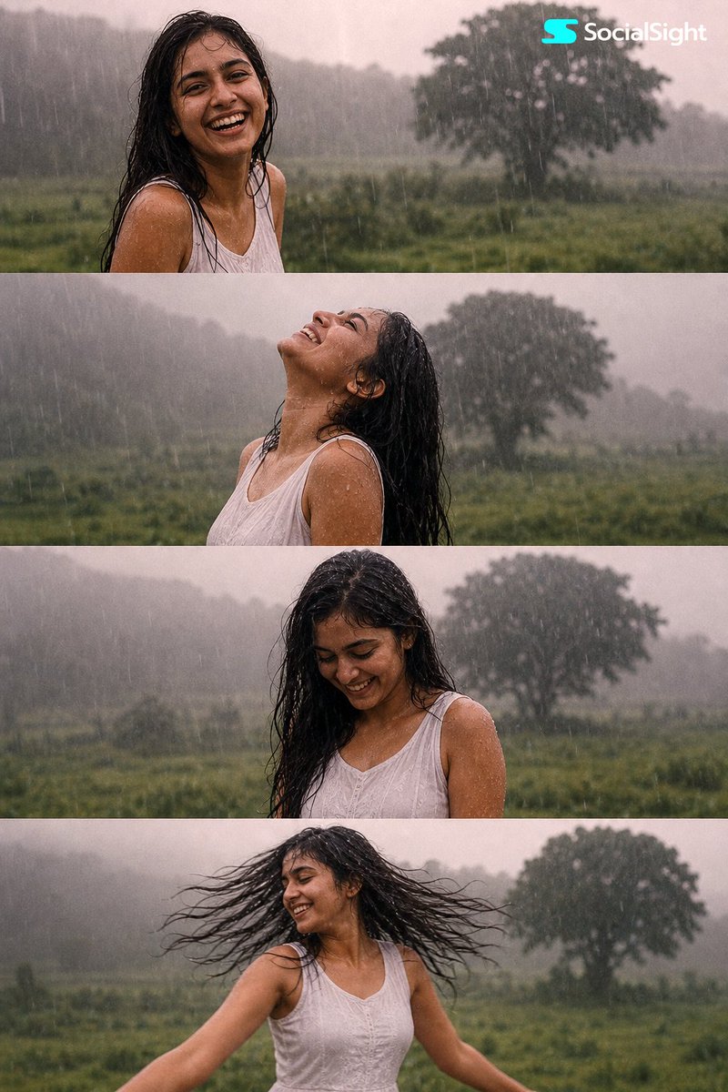 Comic / Storyboard - South Asian Woman in Monsoon Rain Sequence — output 1