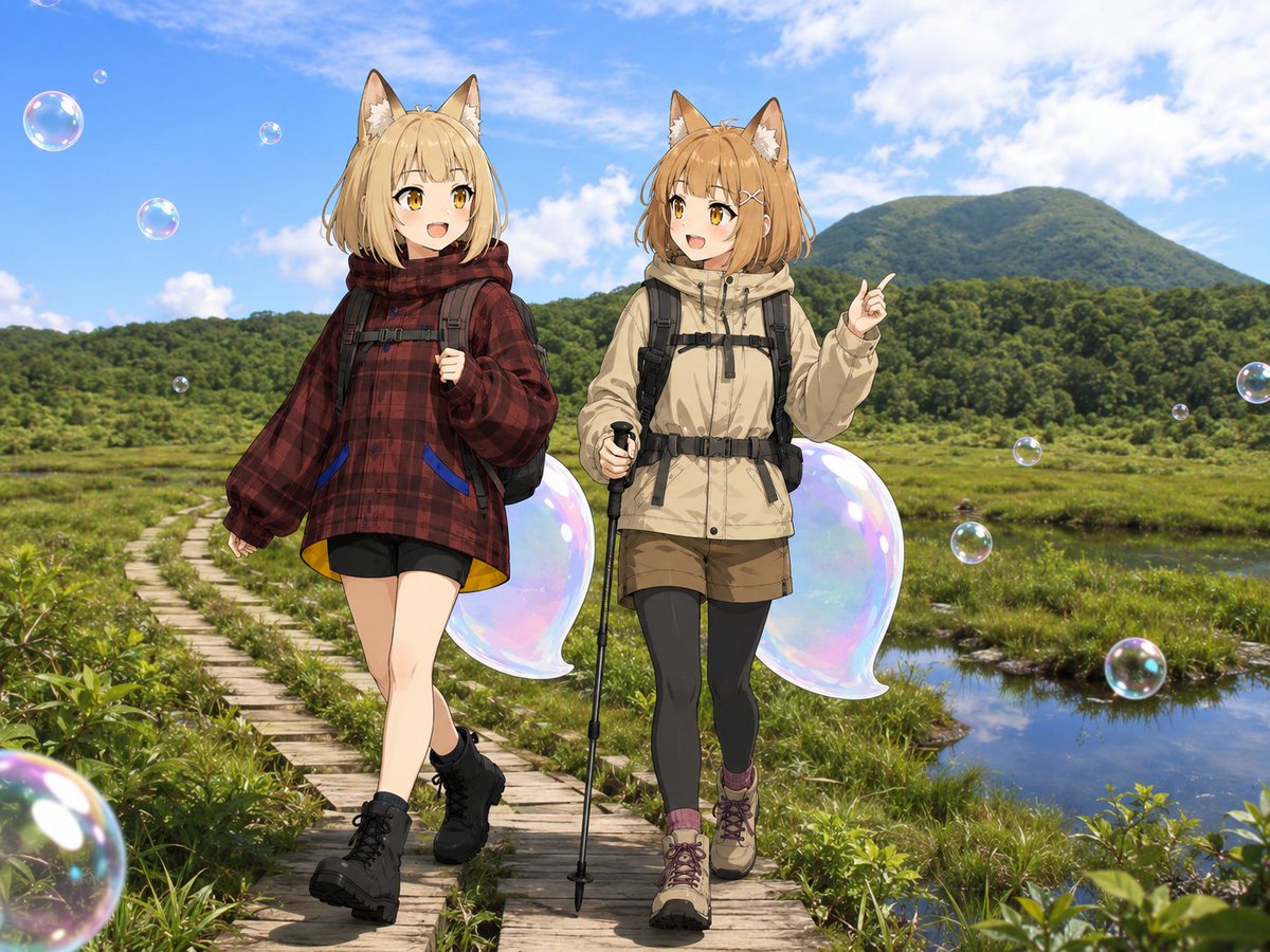 Comic / Storyboard - Fox Girls Hiking With Bubble Tails — output 1