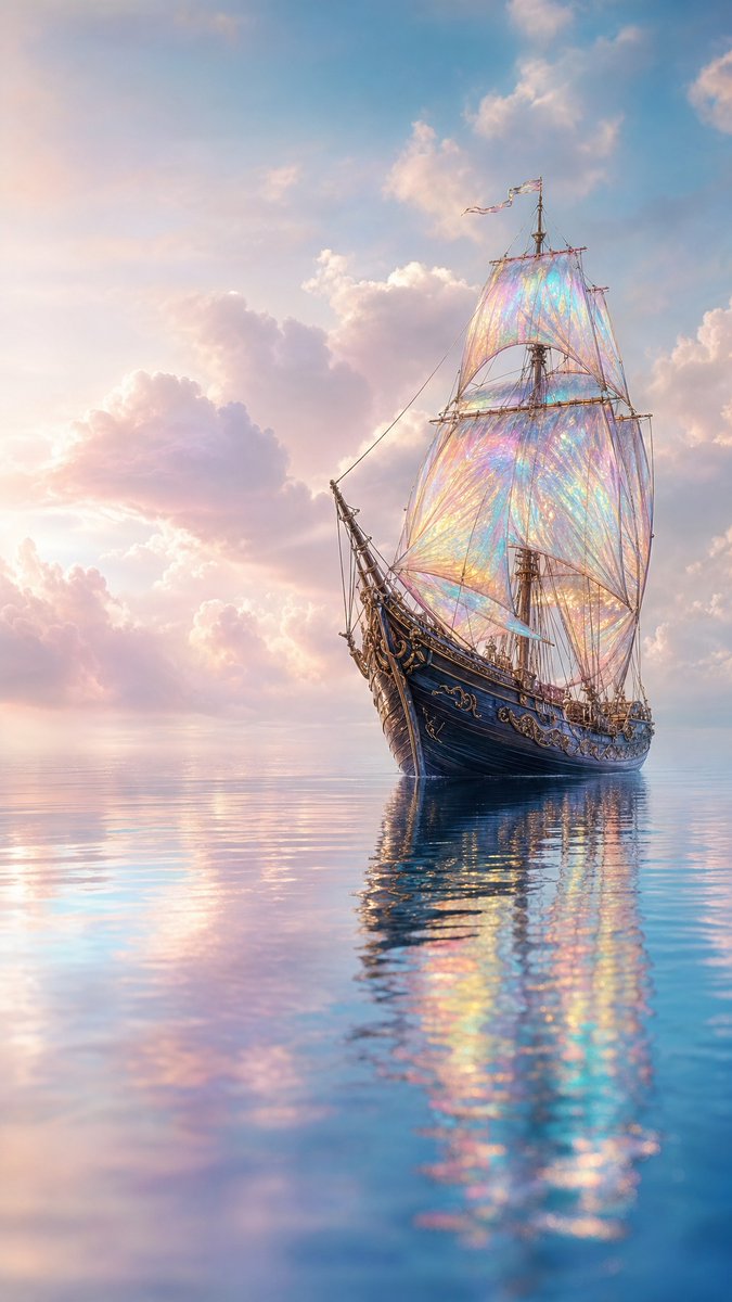 Social Media Post - Mystical Sailing Ship at Sea — output 1