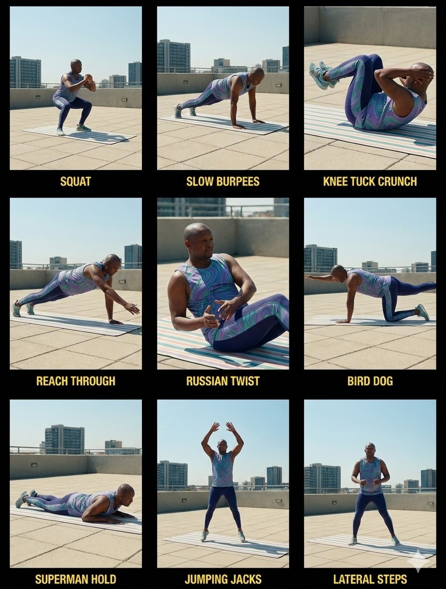 Infographic / Edu Visual - Cinematic 3x3 Workout Contact Sheet Generation Prompt — output 1