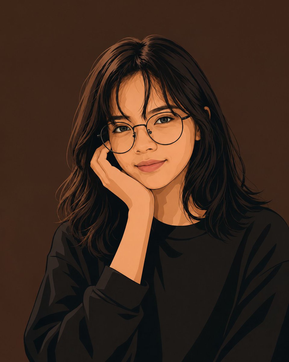 Profile / Avatar - Clean Vector Portrait of Woman with Glasses — output 1