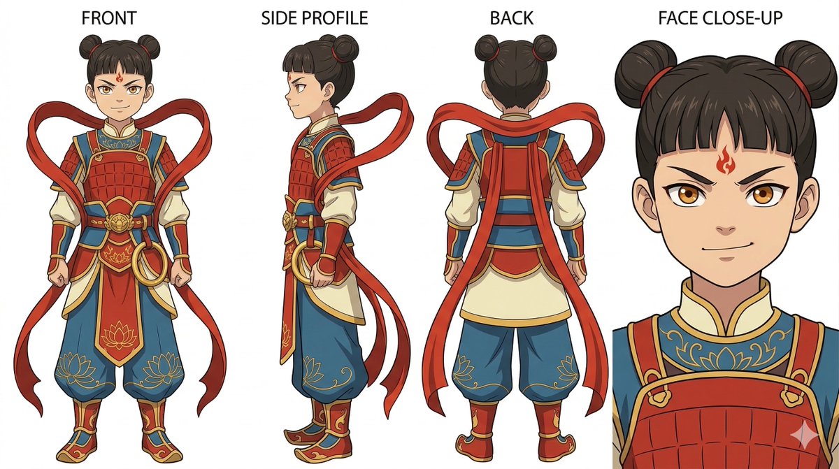 Game Asset - Ghibli Nezha Character Turnaround — output 1