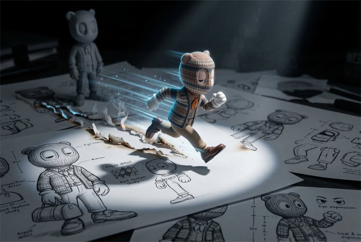Game Asset - Cinematic Macro Toy Photography of a Sprinting Character — output 1