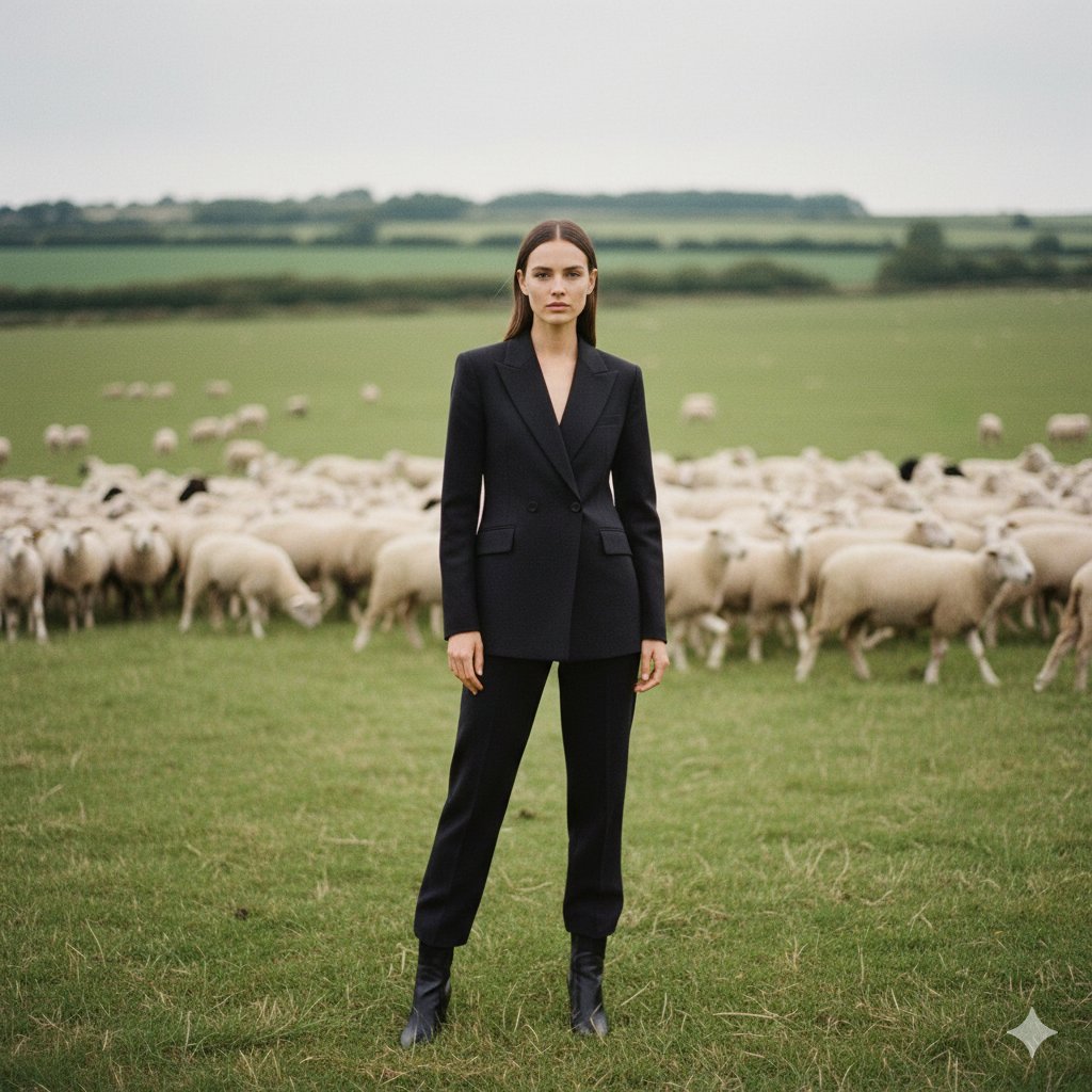 Fashion-Meets-Documentary Portrait in a Pastoral Setting (Duplicate) — output 1