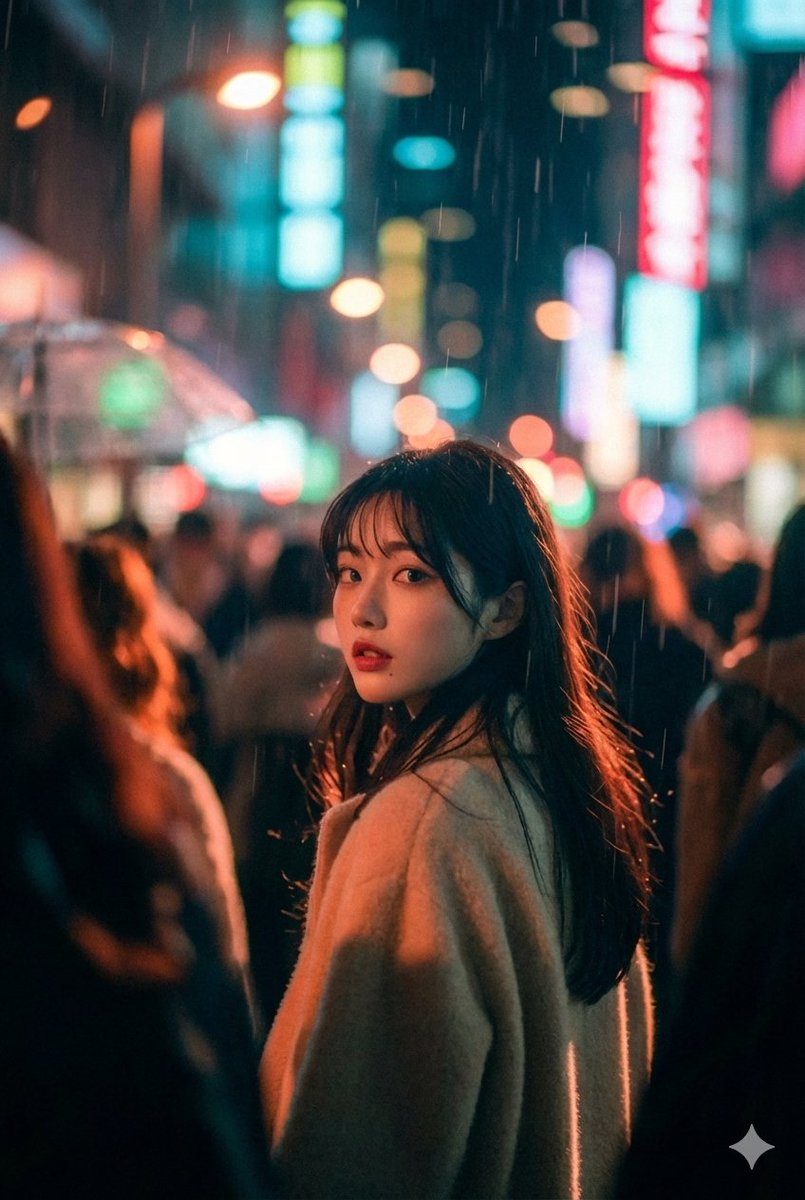 Cinematic Street Photo in Neon Rain — output 1