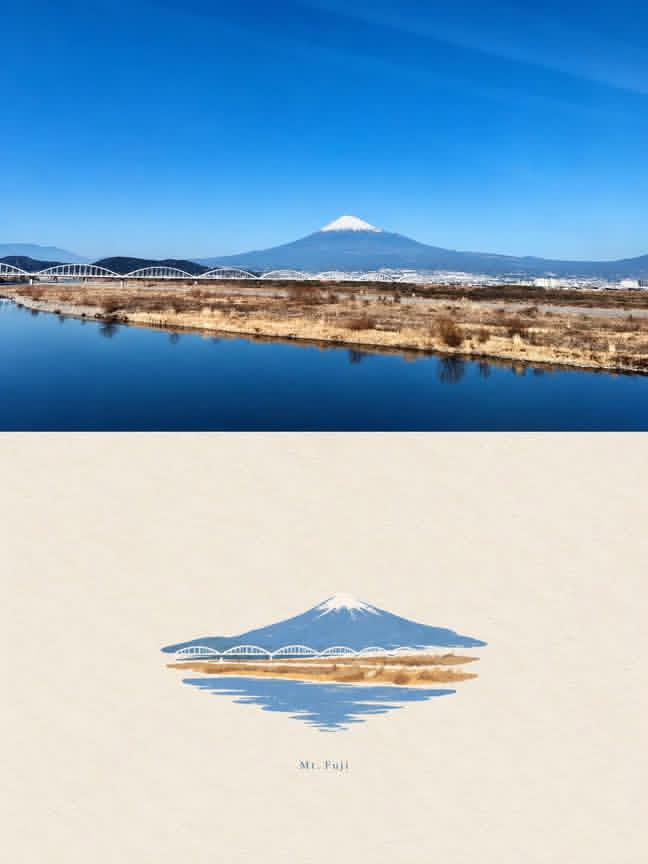 Infographic / Edu Visual - Mount Fuji Watercolor Transformation — output 1