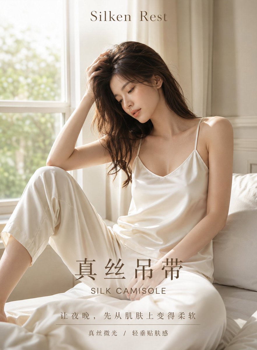 Product Marketing - Silk Camisole Lingerie Poster — output 1