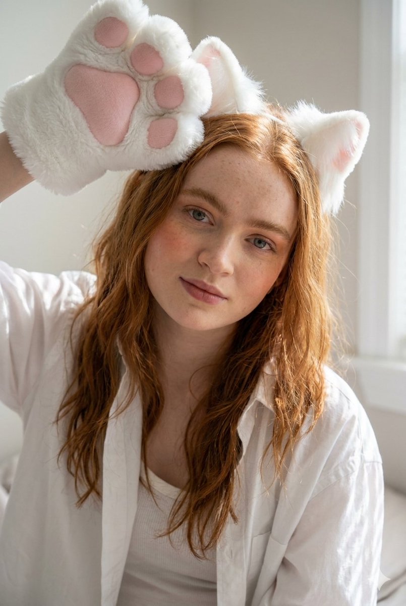 Profile / Avatar - Cute Cat Cosplay Bedroom Portrait — output 1
