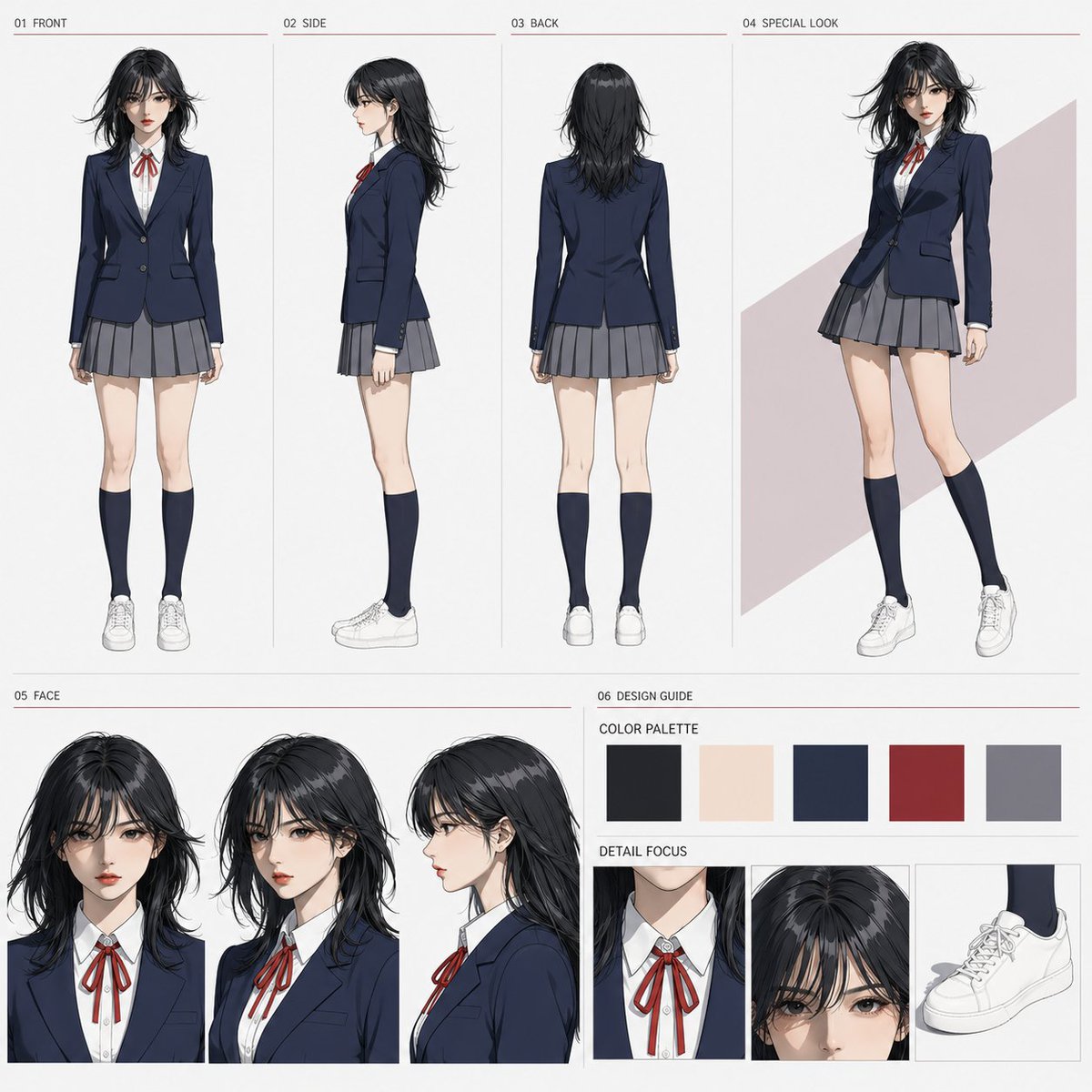 Comic / Storyboard - Anime Character Sheet Reference Prompt — output 1