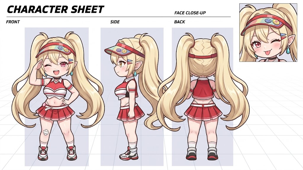 Comic / Storyboard - Dynamic Cheerleader Performance Shot — output 1
